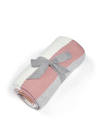 Mamas & Papas Плетено одеяло 70х90см Multi Stripe Pink